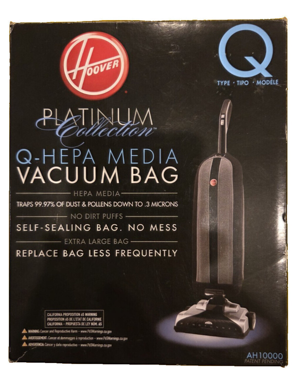 Hoover Platinum Type Q HEPA Vacuum Bags 2 Pack AH10000 NEW